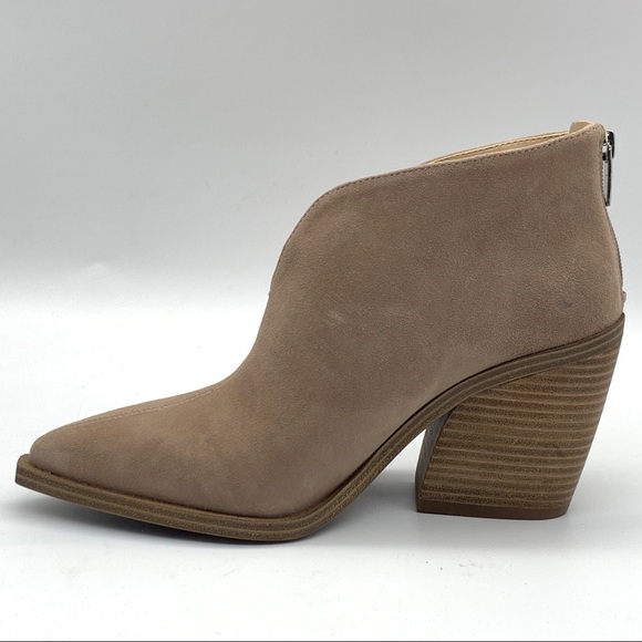 VINCE CAMUTO Ginsel Taupe Suede Bootie - Picture 6 of 15